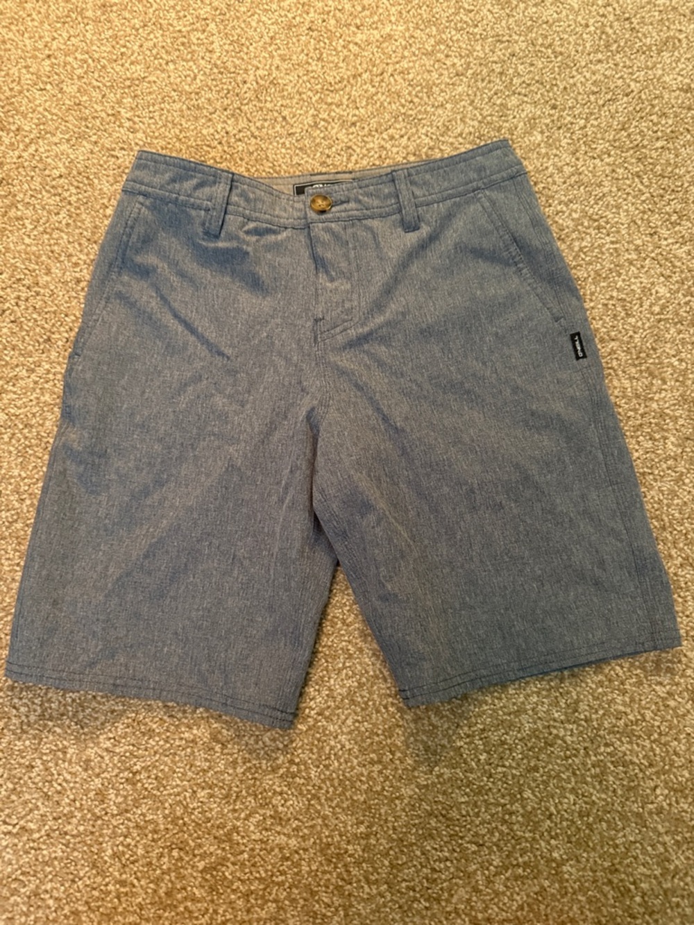 Quiksilver Gray Textured Flat-Front Shorts